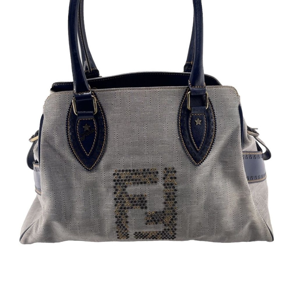 Fendi Forever Baulleto Tote Zucca Canvas Handbag